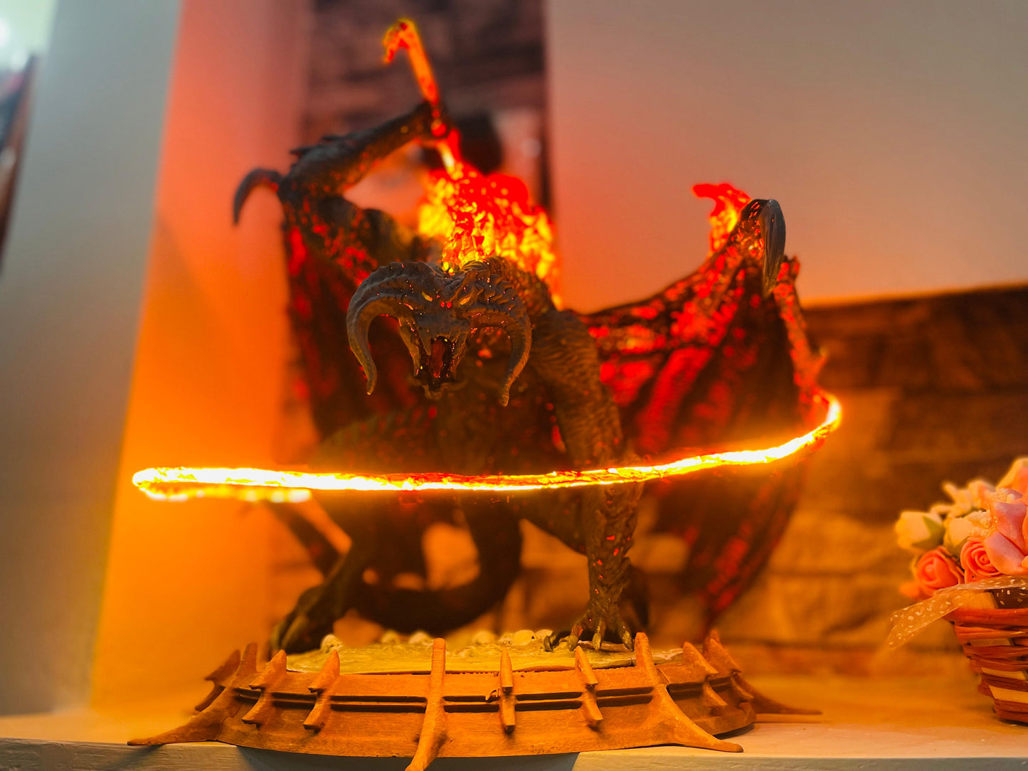 Balrog with LED Modification (Large Size), Balrog Figure, Hand Painted, Collectibles Shelf Decor,Middle Earth Decor, Lord of the Rings Balro