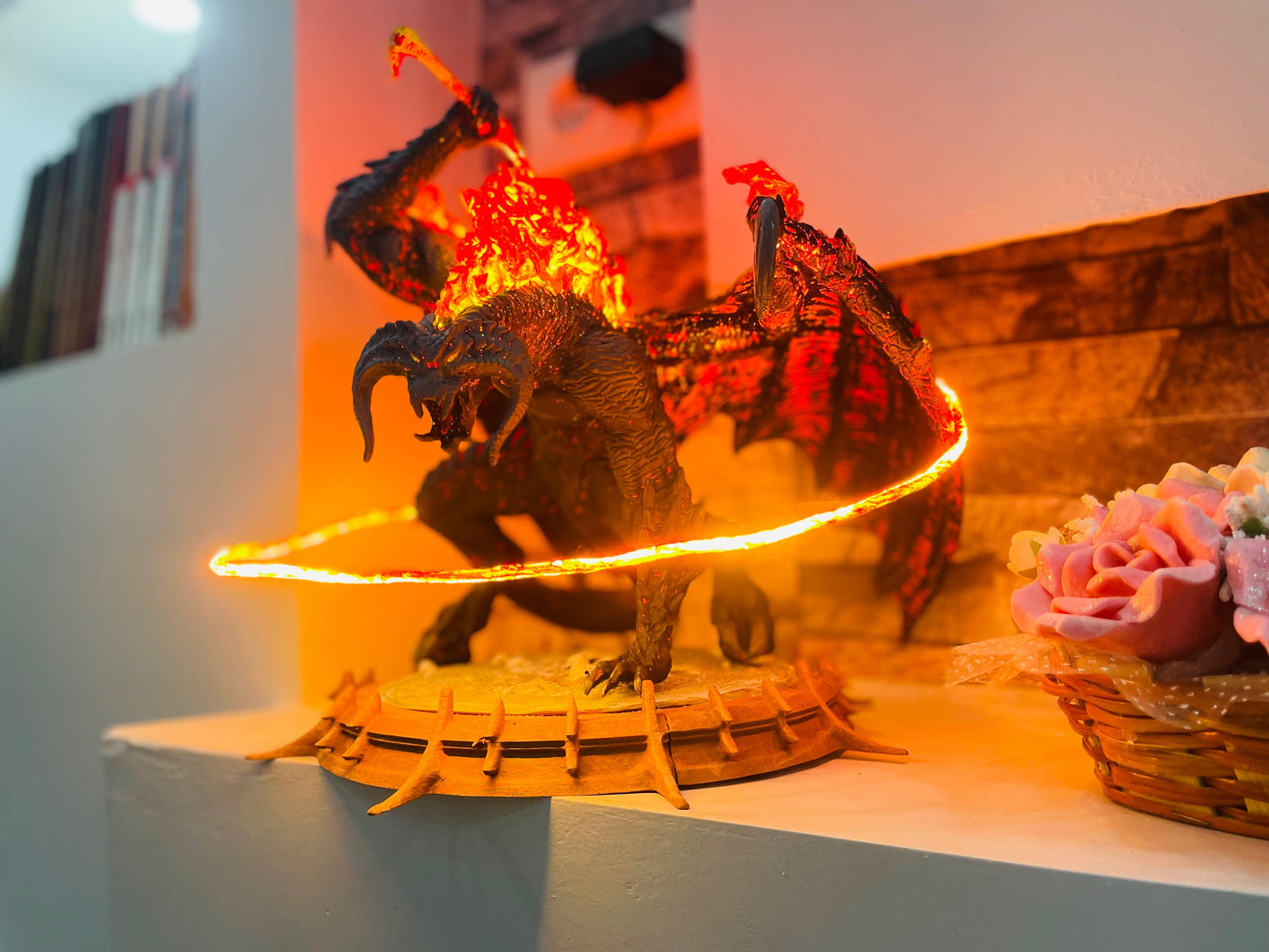 Balrog with LED Modification (Large Size), Balrog Figure, Hand Painted, Collectibles Shelf Decor,Middle Earth Decor, Lord of the Rings Balro