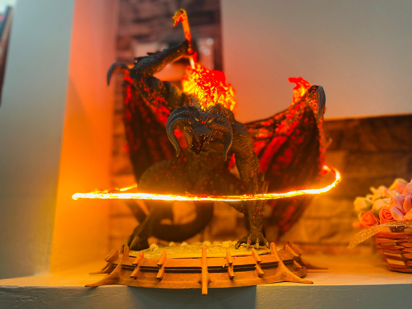 Balrog with LED Modification (Large Size), Balrog Figure, Hand Painted, Collectibles Shelf Decor,Middle Earth Decor, Lord of the Rings Balro