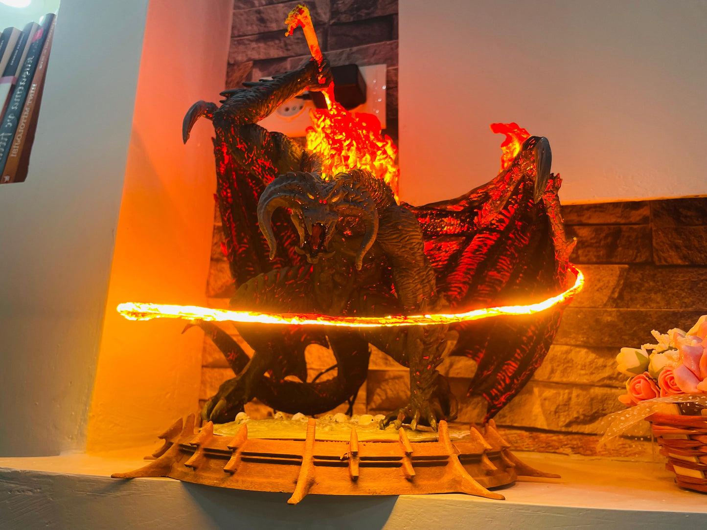Balrog with LED Modification (Large Size), Balrog Figure, Hand Painted, Collectibles Shelf Decor,Middle Earth Decor, Lord of the Rings Balro