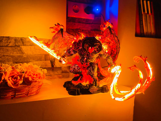 Ultimate LED Balrog Statue, Limited Edition Fantasy Figure, Glowing Wings, Sword & Whip, Exclusive LOTR Inspired Decor, Balrog Figure, Rare Item