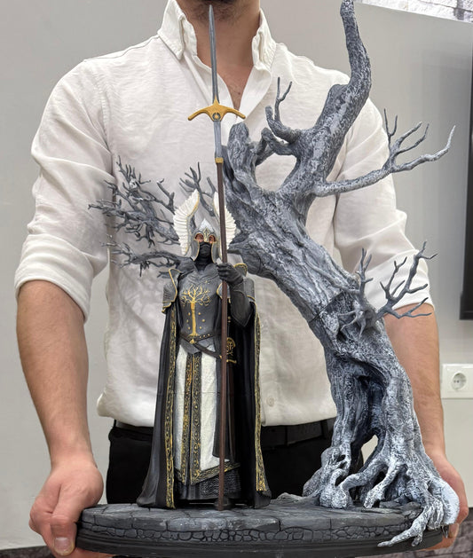 Handmade White Tree Guardian | Gondor Soldier Figure | Middle Earth 1:6 Scale Collectible | LOTR Gondor Guard Statue | Fantasy Miniature, Lord ıf the Rings Figure