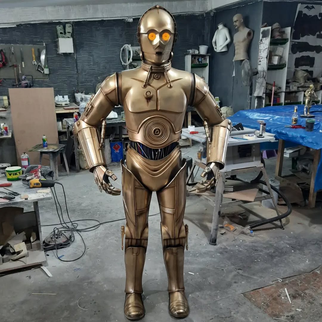 C-3PO 1:1 Life Size LED Statue | Handcrafted ABS & Resin Droid Figure | Star War