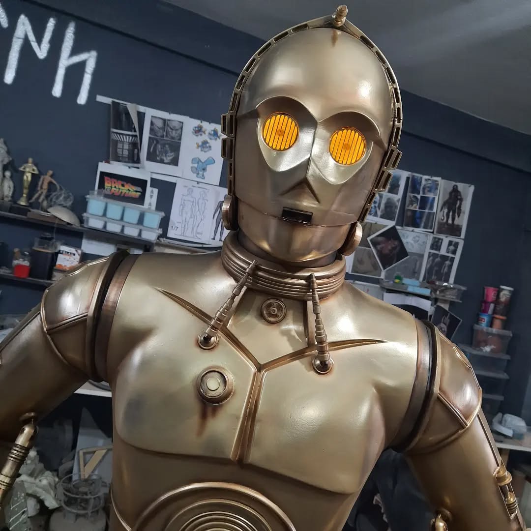 C-3PO 1:1 Life Size LED Statue | Handcrafted ABS & Resin Droid Figure | Star War